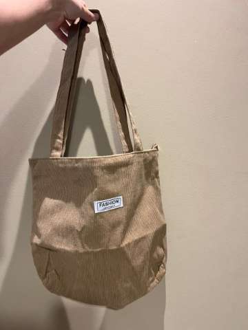 Tote de corderoy caqui