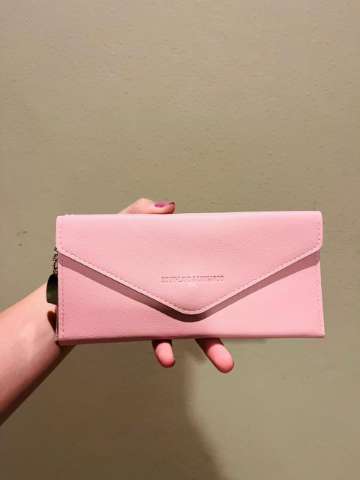 Billetera grande de mujer color rosa