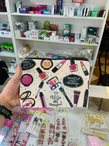 Portacosméticos crema estampas/frases