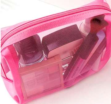 Neceser rosa transparente