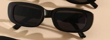 Lentes negros rectangular angosto