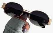 Lentes oval negro/dorado