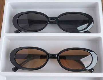 Lentes oval negro y marrón