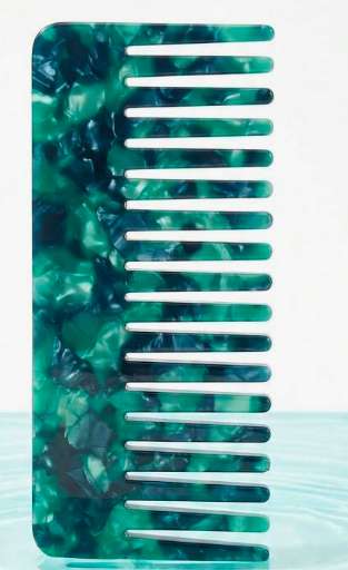 Peine ancho mármol verde/turquesa