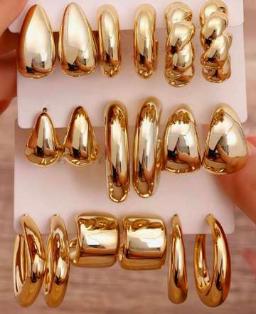 Aros dorados variados 1 (9 diseños)
