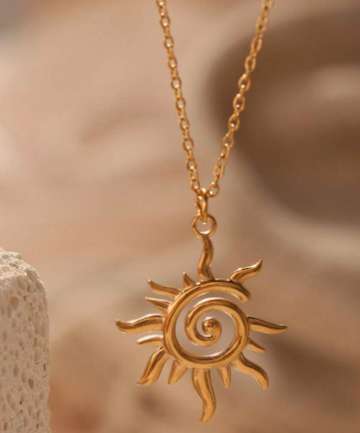 Collar dije de sol dorado