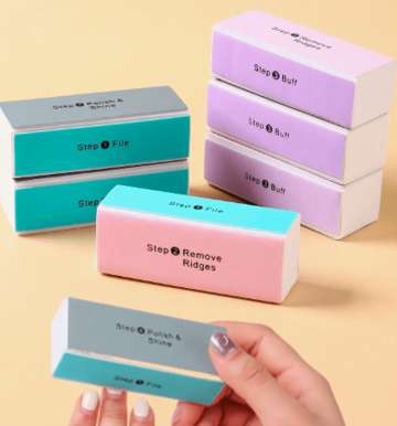 Bloques pulidores de uñas 4 pasos