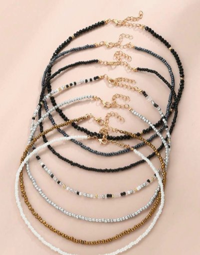 Collares choker de mostacillas (varios colores)